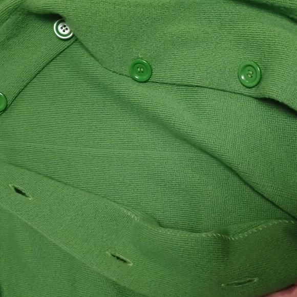 Henry New York 100% Wool long sweater size m green long sleeved button front - Picture 11 of 11